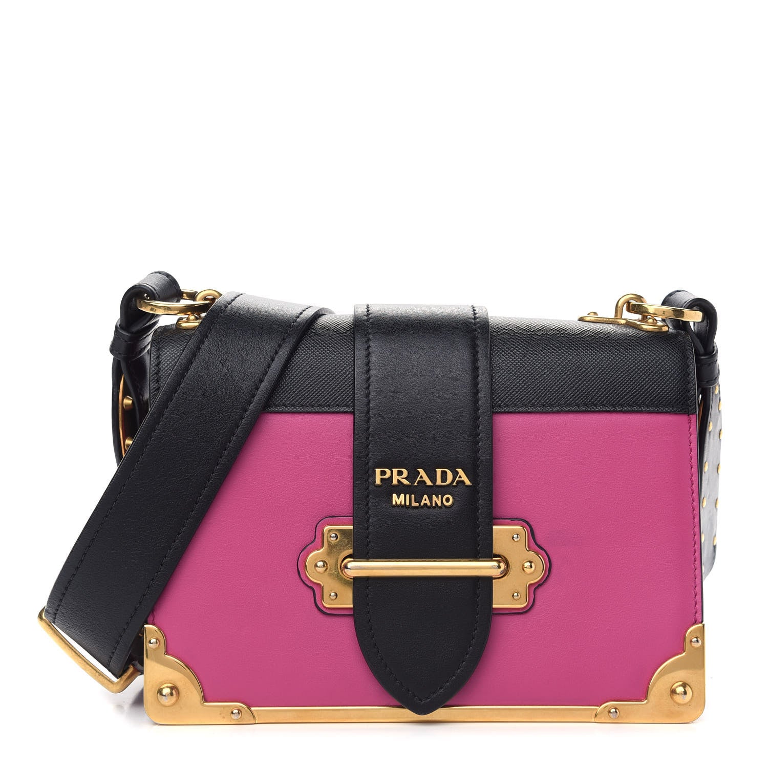 Prada City Calf Saffiano Cahier Bag Geranio Black 1 of 9