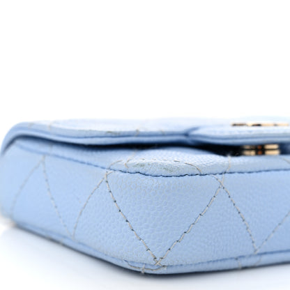 Chanel Caviar Quilted Mini Chain Belt Bag Light Blue 10 of 12