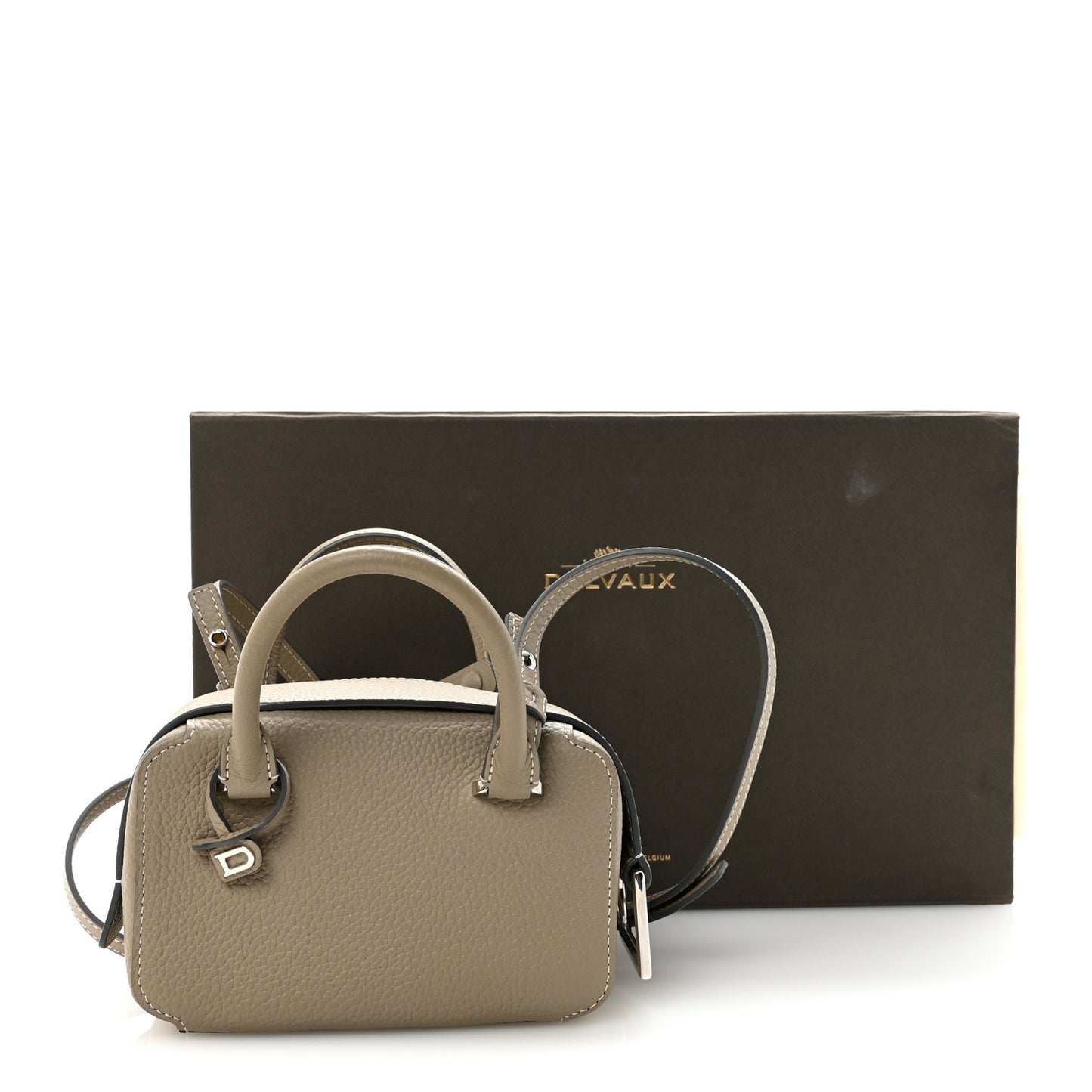 Taurillon Soft Nano Cool Box Satchel Tourterelle Ivory