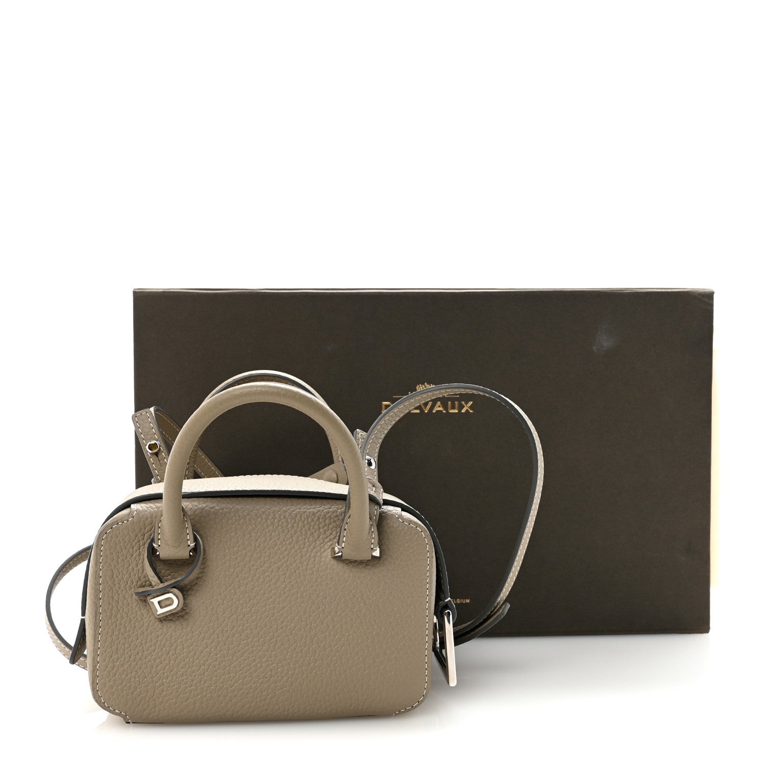 Delvaux Taurillon Soft Nano Cool Box Satchel Tourterelle Ivory 10 of 10
