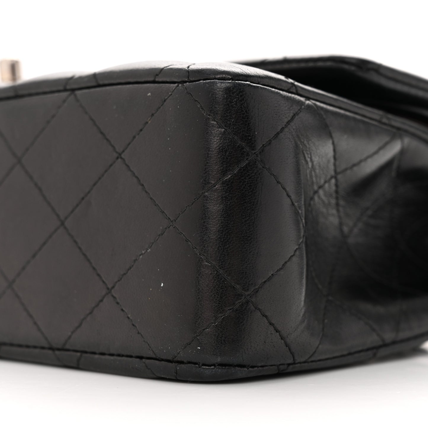 Lambskin Quilted Medium Double Flap Black