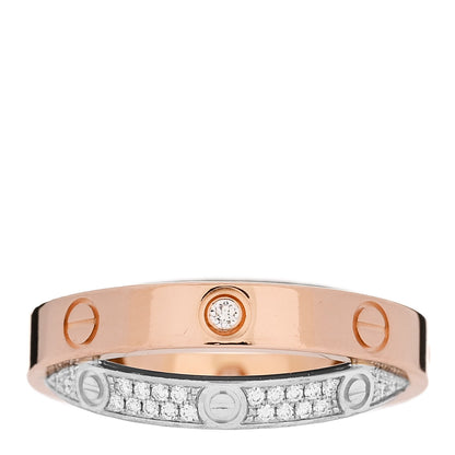 Cartier 18K Pink White Gold Diamond LOVE Pave Ring 52 6 3 of 6