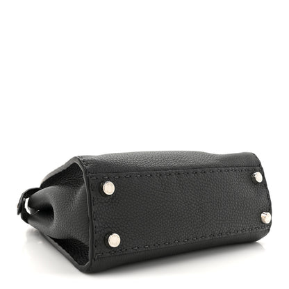 Fendi Cuoio Romano Selleria Bi-Color Mini Peekaboo Iconic Satchel Asfalto Latte 4 of 11