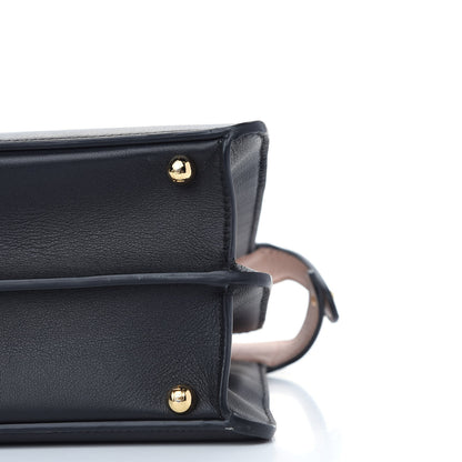 Fendi Vitello Seta Shiny Nappa Medium Peekaboo I SEE U Satchel Black Light Rose 10 of 10