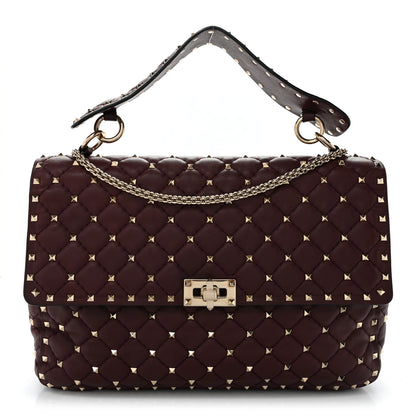 Valentino Garavani Nappa Large Rockstud Spike Shoulder Bag Rubin 1 of 10