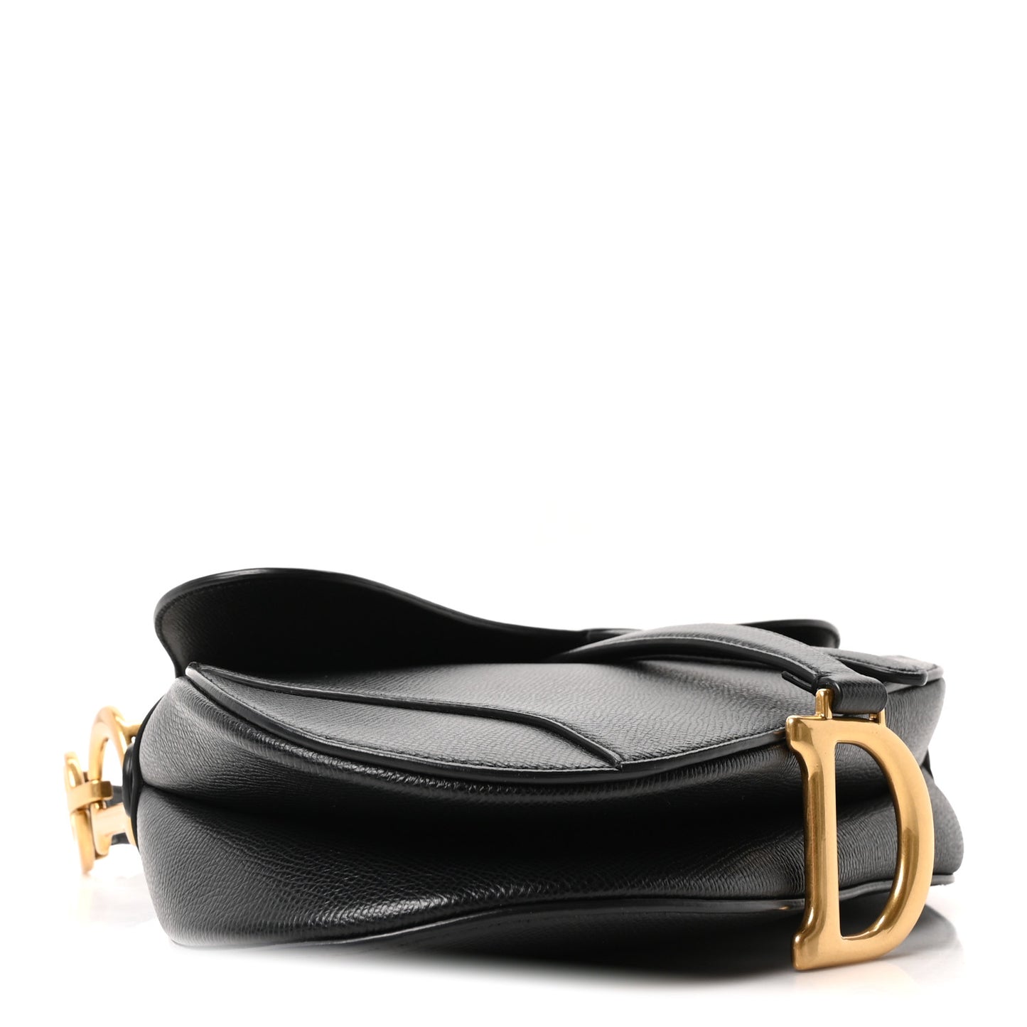 Grained Calfskin Saddle Bag Black