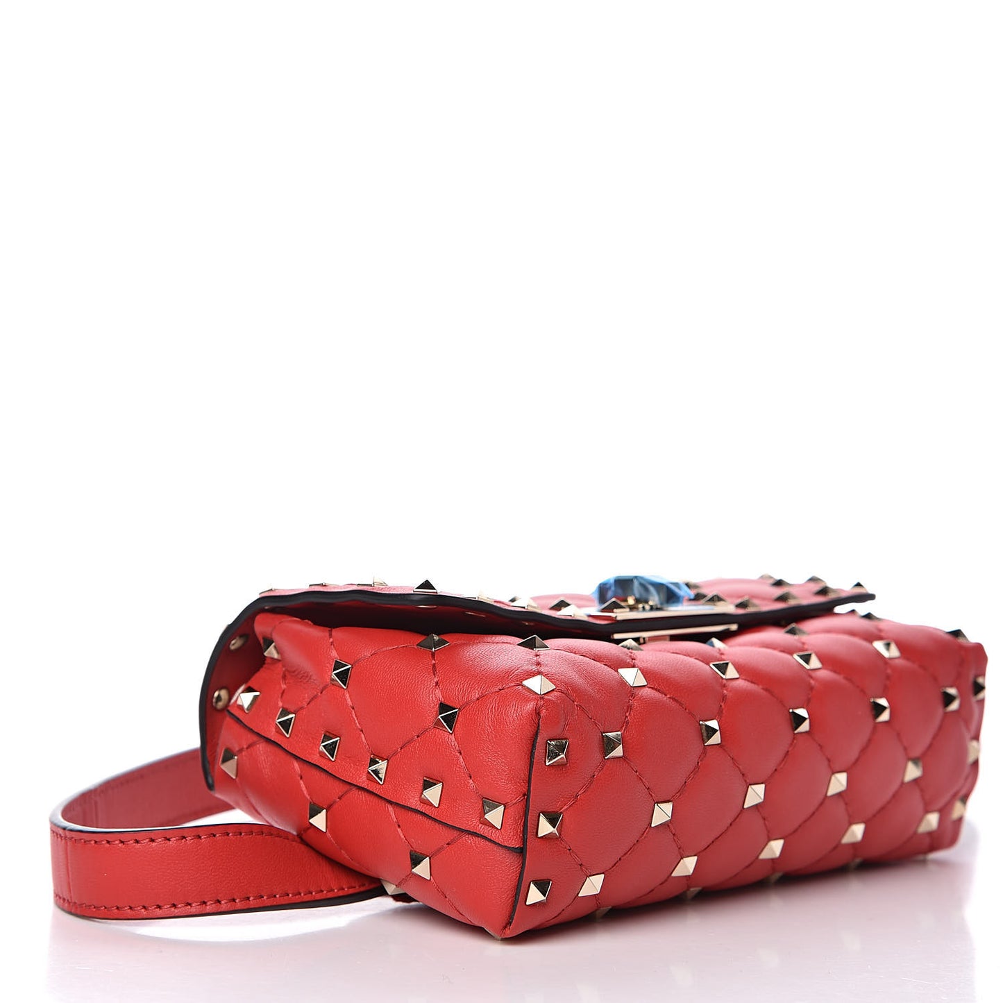 Nappa Rockstud Spike Belt Bag Rouge Pur