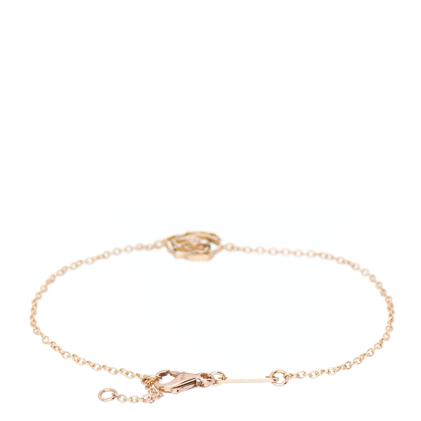18K Rose Gold Diamond Rose Bracelet