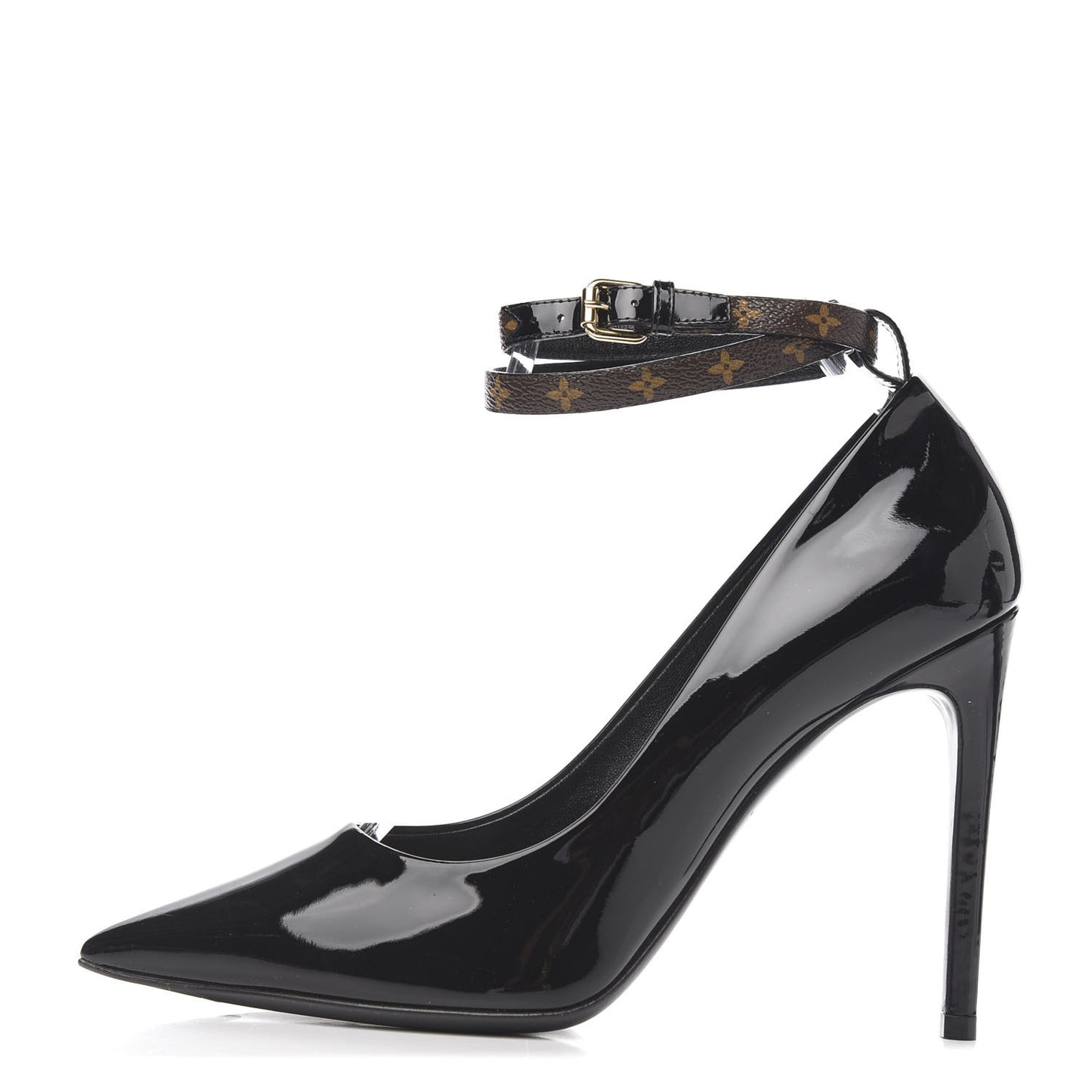 Patent Monogram Call Back Pumps 38 Black