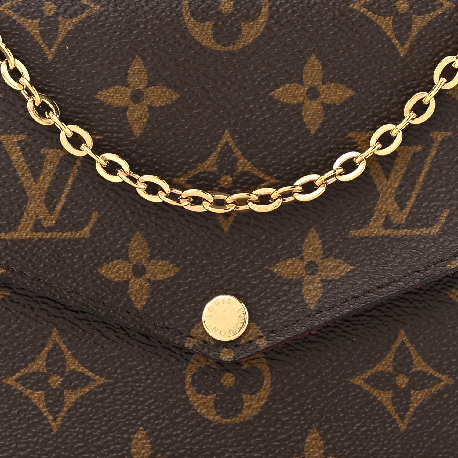 Louis Vuitton Monogram Pochette Felicie Chain Wallet Fuchsia 9 of 12