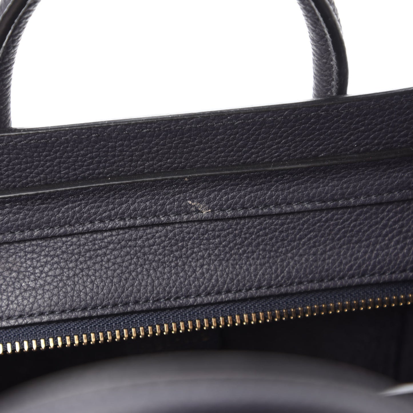 Drummed Calfskin Nano Luggage Navy Blue