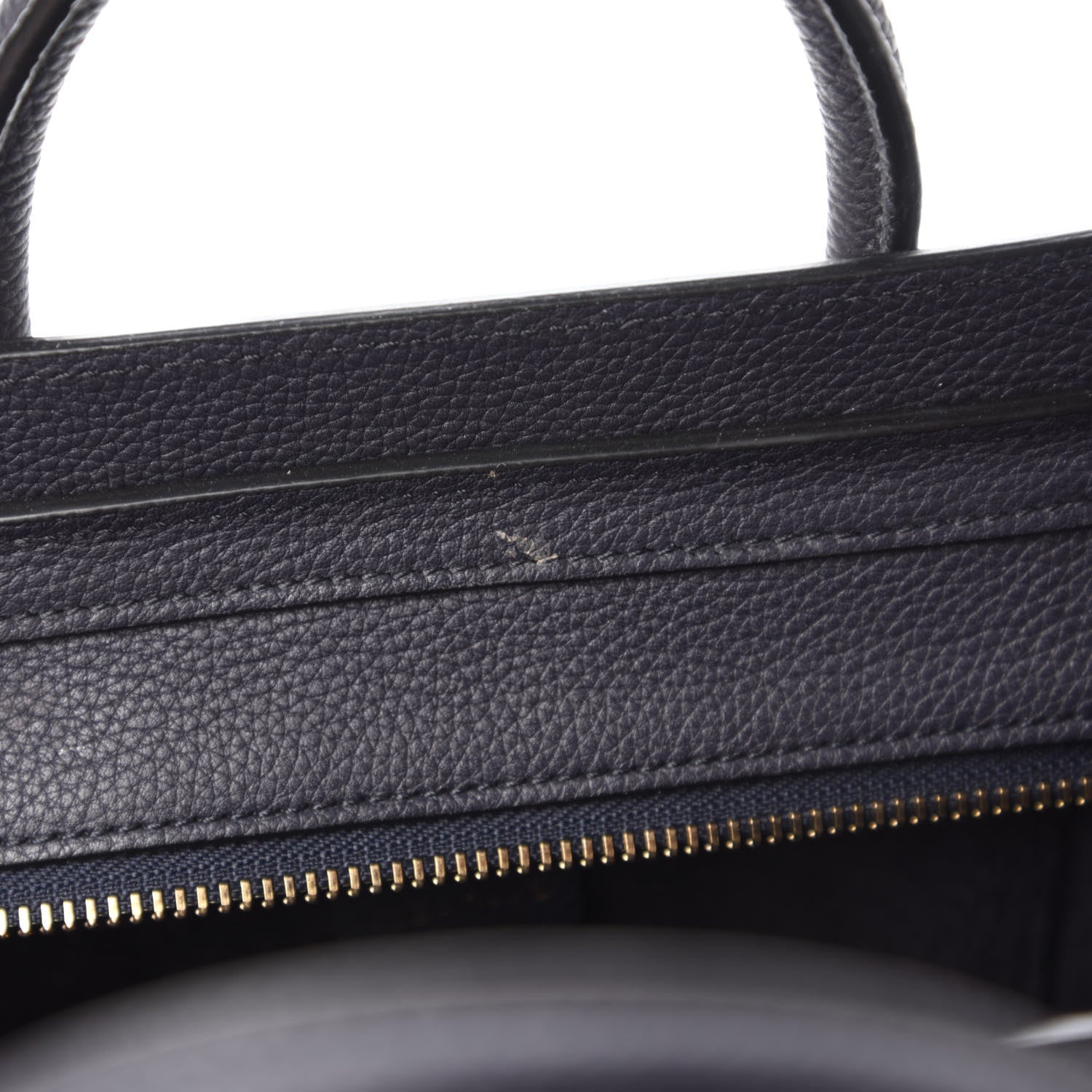 Celine Drummed Calfskin Nano Luggage Navy Blue 10 of 10