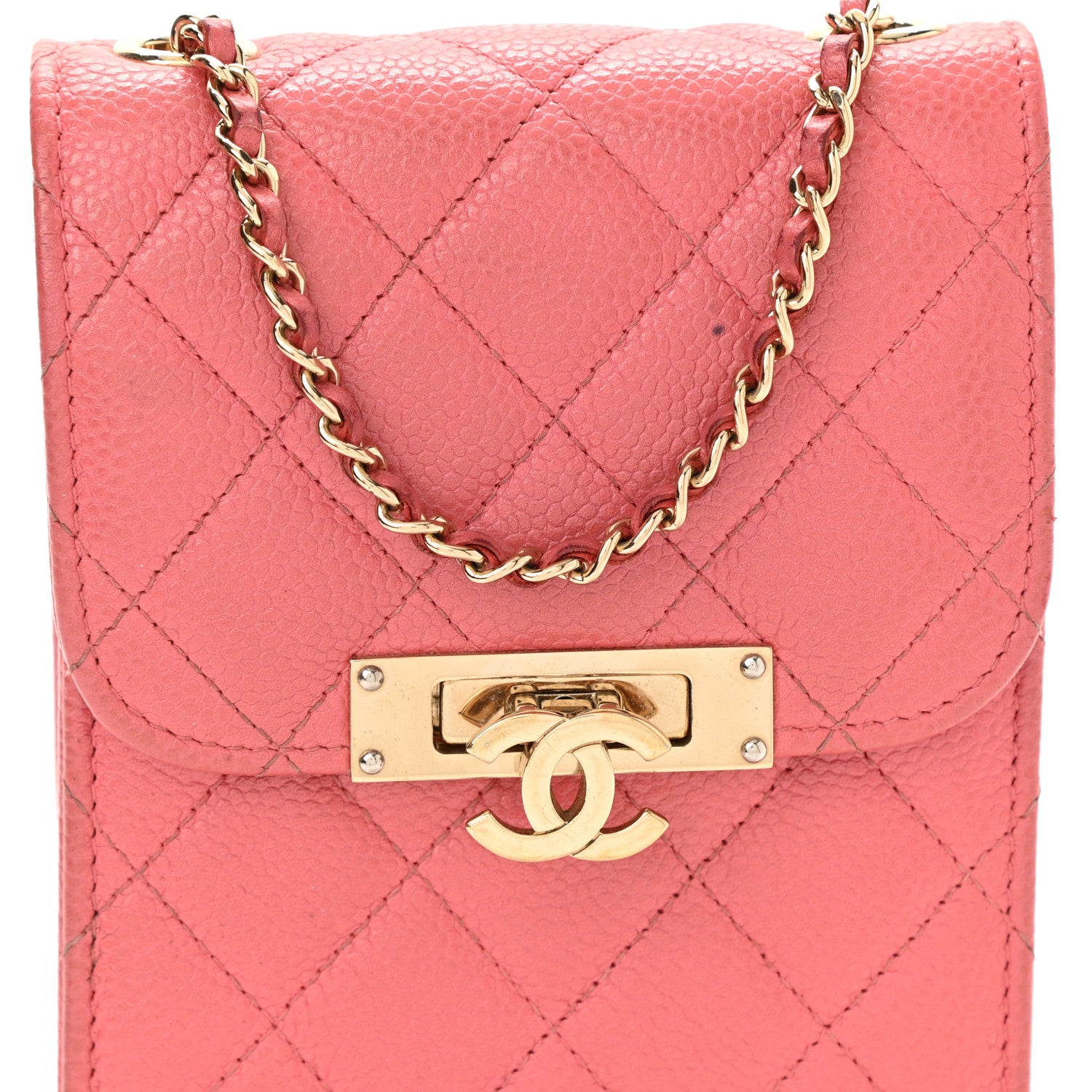 Chanel Caviar Quilted Golden Class Phone Holder Pink 8 of 12
