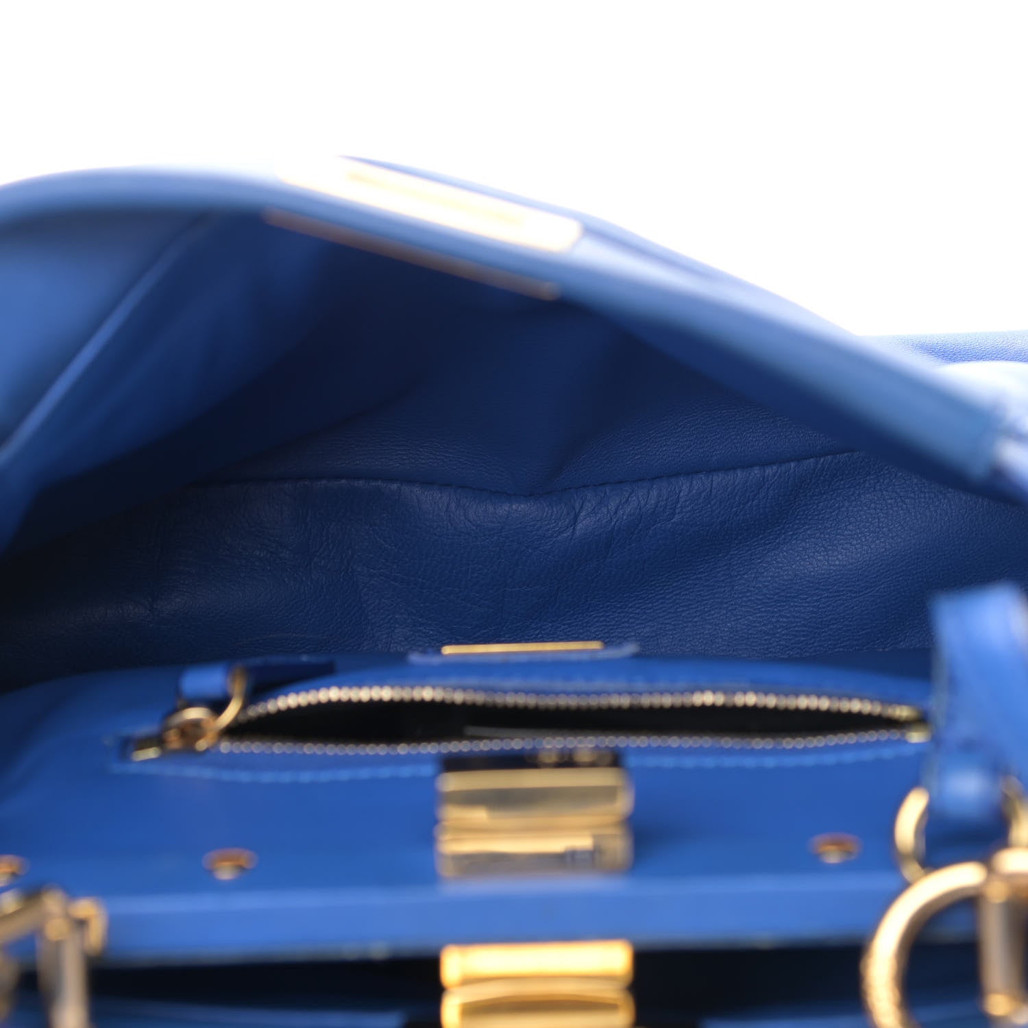 Fendi Nappa Mini Peekaboo Iconic Satchel Bleuette 5 of 14