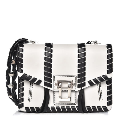 Proenza Schouler Calfskin Hava Whipstitch Shoulder Bag White Black 1 of 10