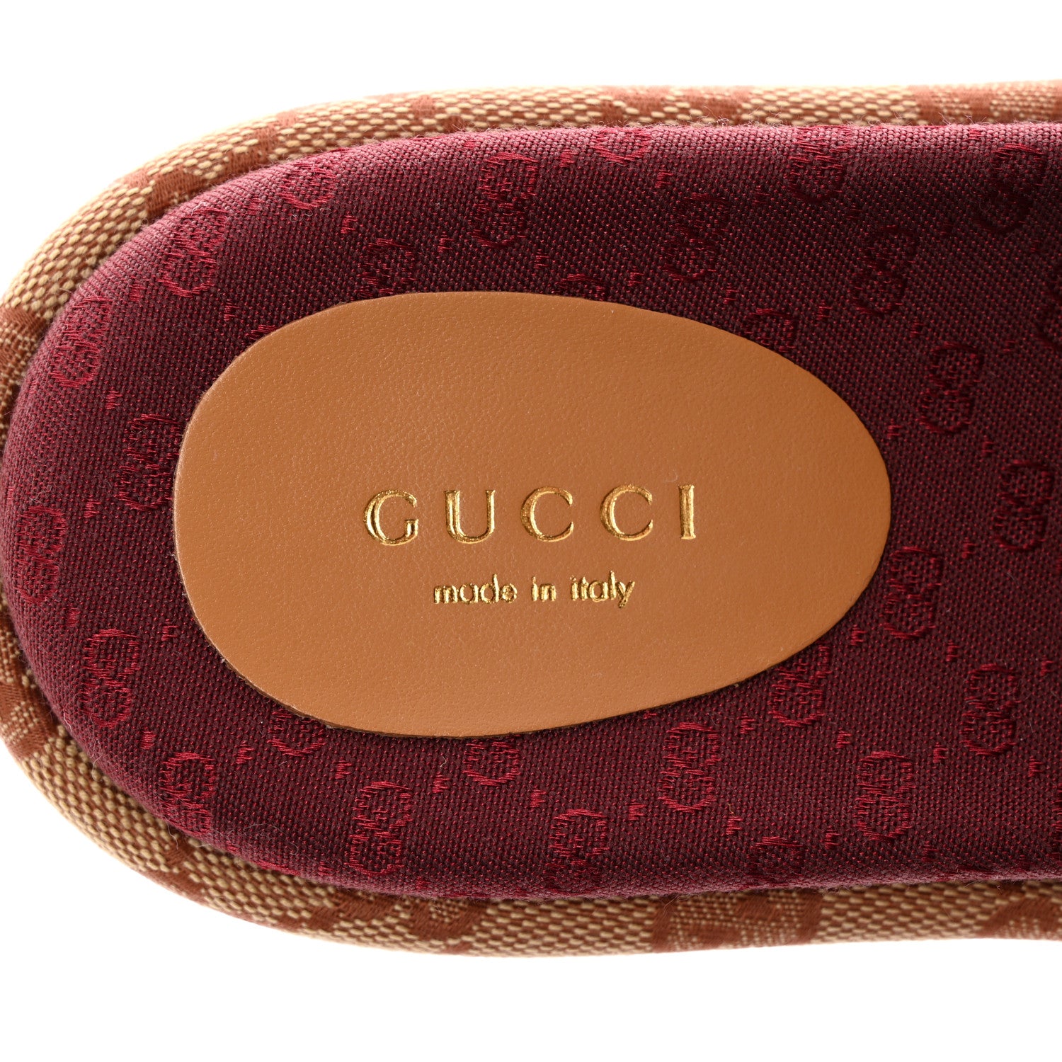Gucci Canvas GG Monogram Angelina Platform Slide Sandals 37 Beige Ruggine 8 of 9