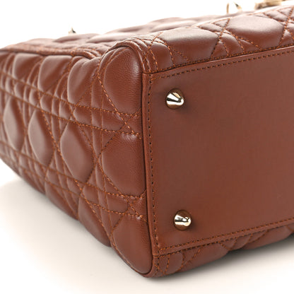 Christian Dior Lambskin Cannage Medium Lady Dior Brown 8 of 15