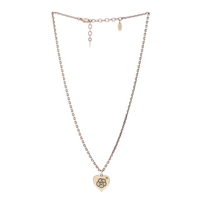 Chanel Enamel Heart CC Camellia Necklace Gold 2 of 3