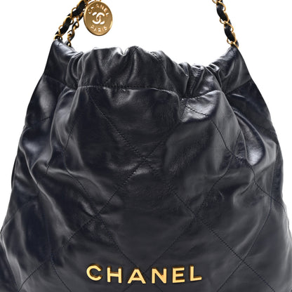 Chanel Shiny Calfskin Quilted Chanel 22 Navy Blue 9 of 11