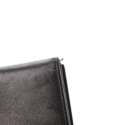 Prada Saffiano Tri-Fold Compact Wallet Black 6 of 10
