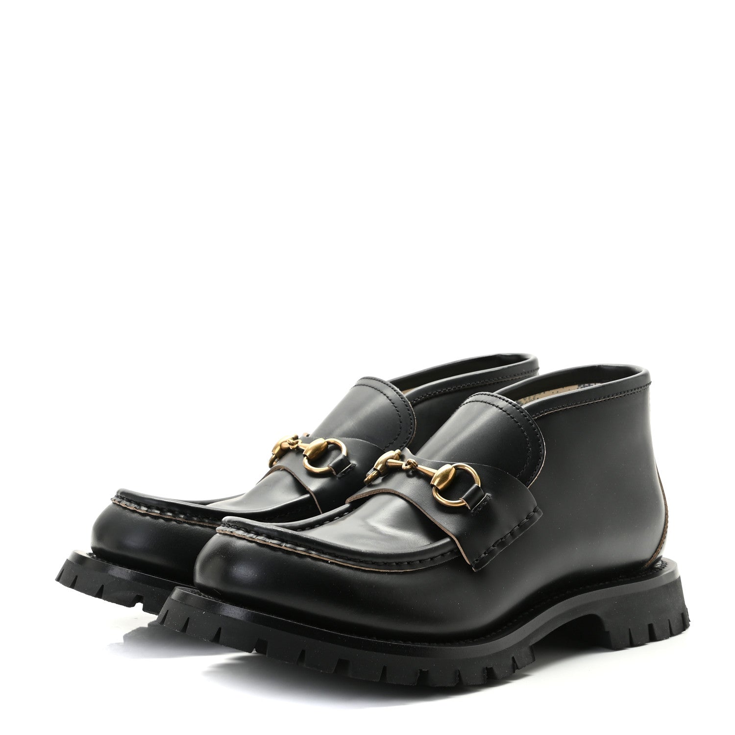 Gucci Cordovan Lux Mens Harald Horsebit Ankle Boots 7 Black 3 of 10