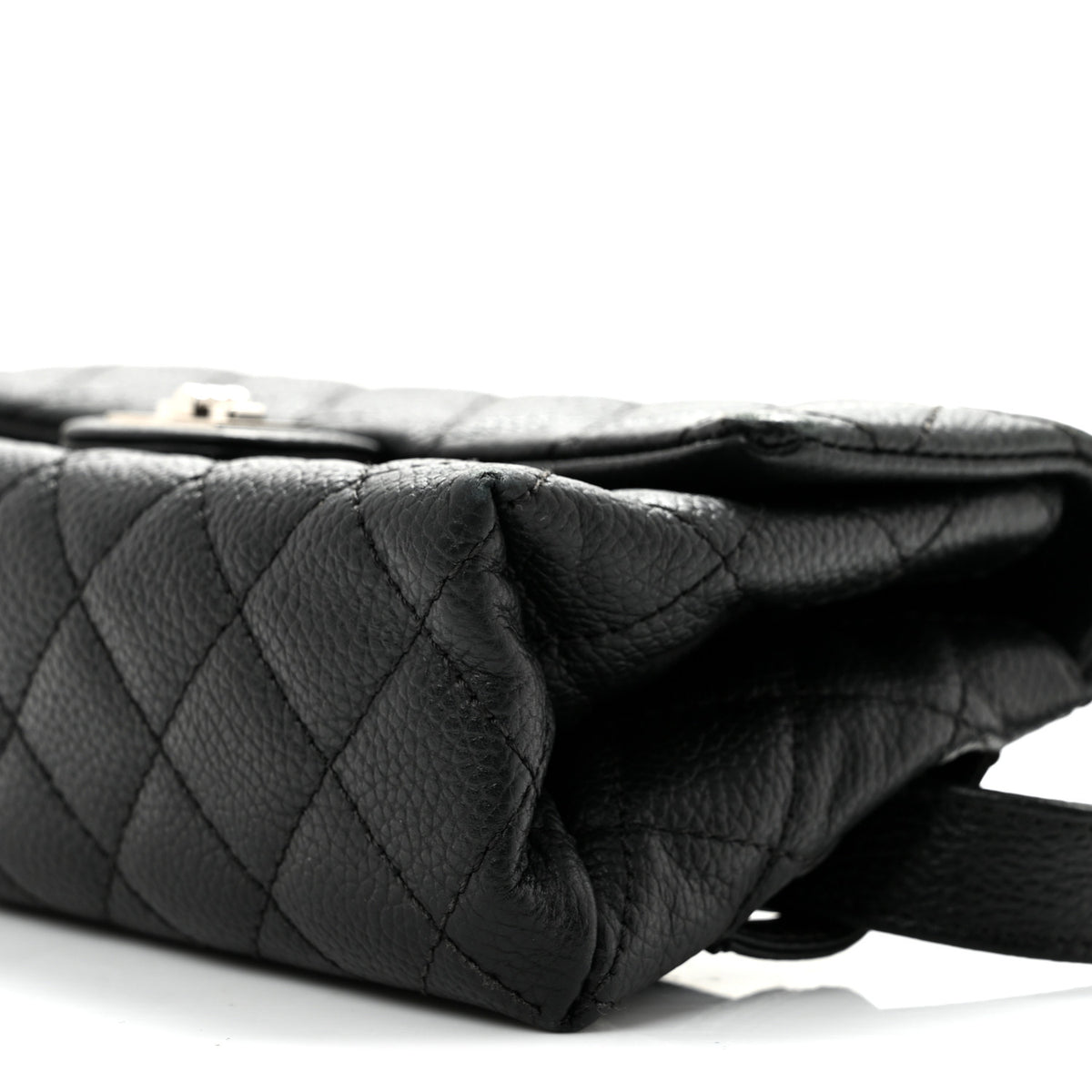 Grained Calfskin Quilted 2.55 Reissue Flap Belt Bag Clutch Black