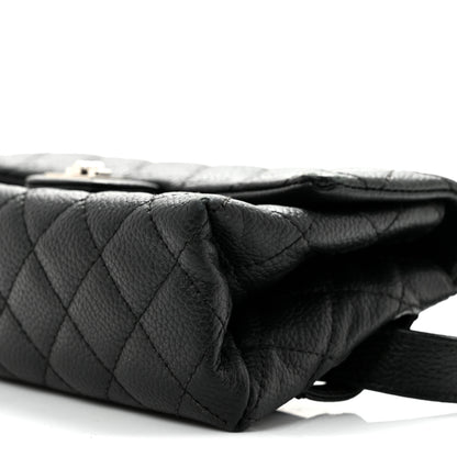 Chanel Grained Calfskin Quilted 2.55 Reissue Flap Belt Bag Clutch Black 10 of 13