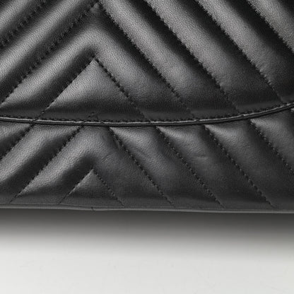 Chanel Lambskin Chevron Quilted Jumbo Double Flap So Black 18 of 19