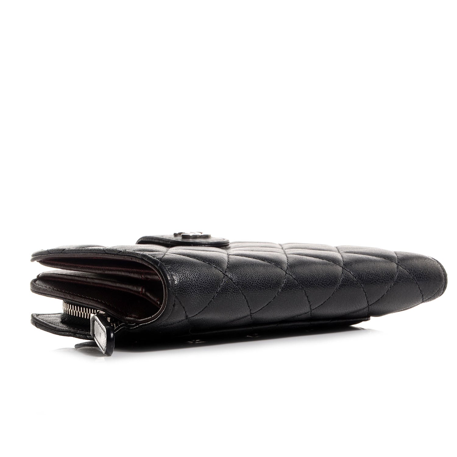 Chanel Lambskin L-Zip Pocket Wallet Black 4 of 8