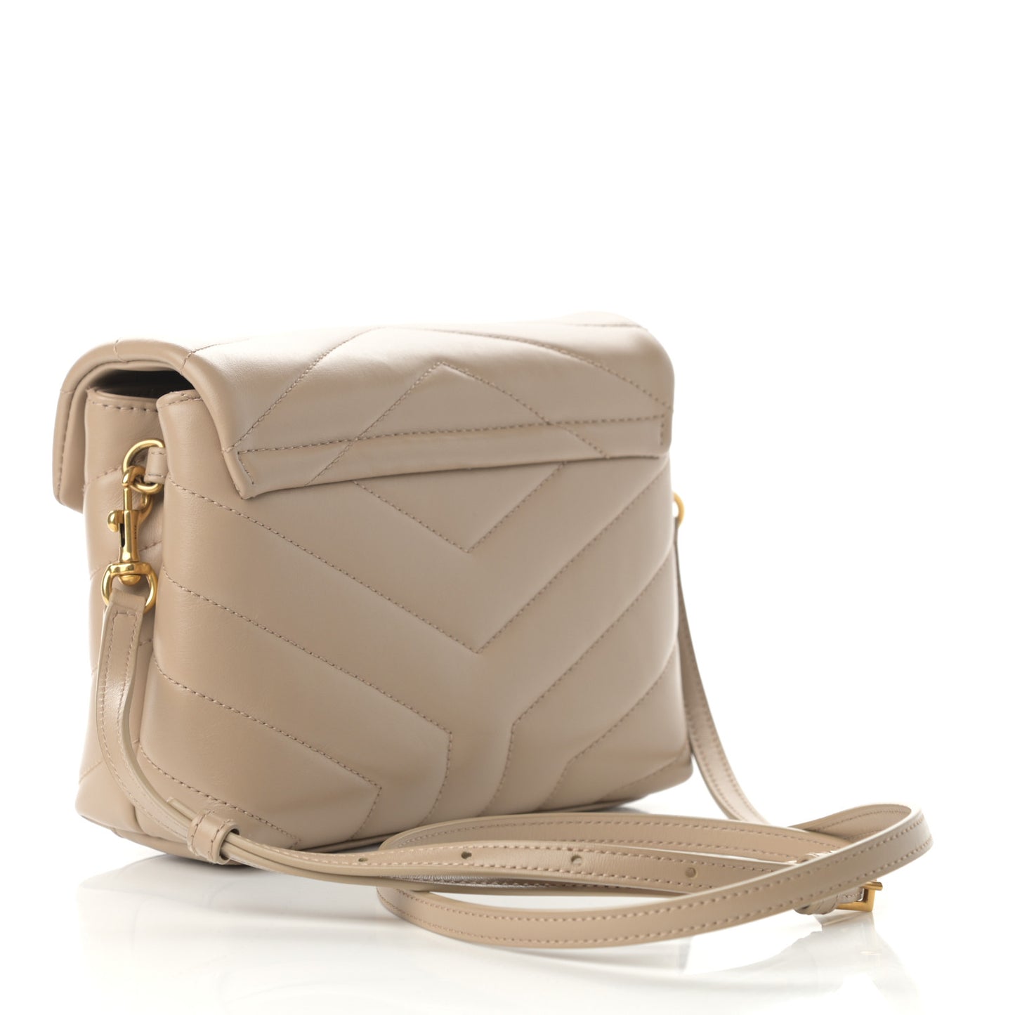 Calfskin Y Quilted Monogram Toy Loulou Crossbody Bag Dark Beige
