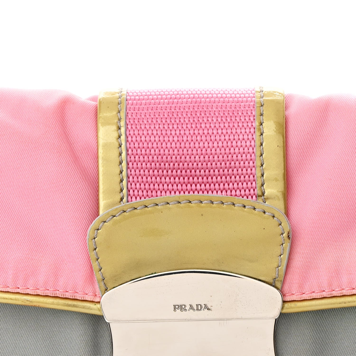 Prada Nylon Vernice Belt Bag Pink Gray 8 of 12