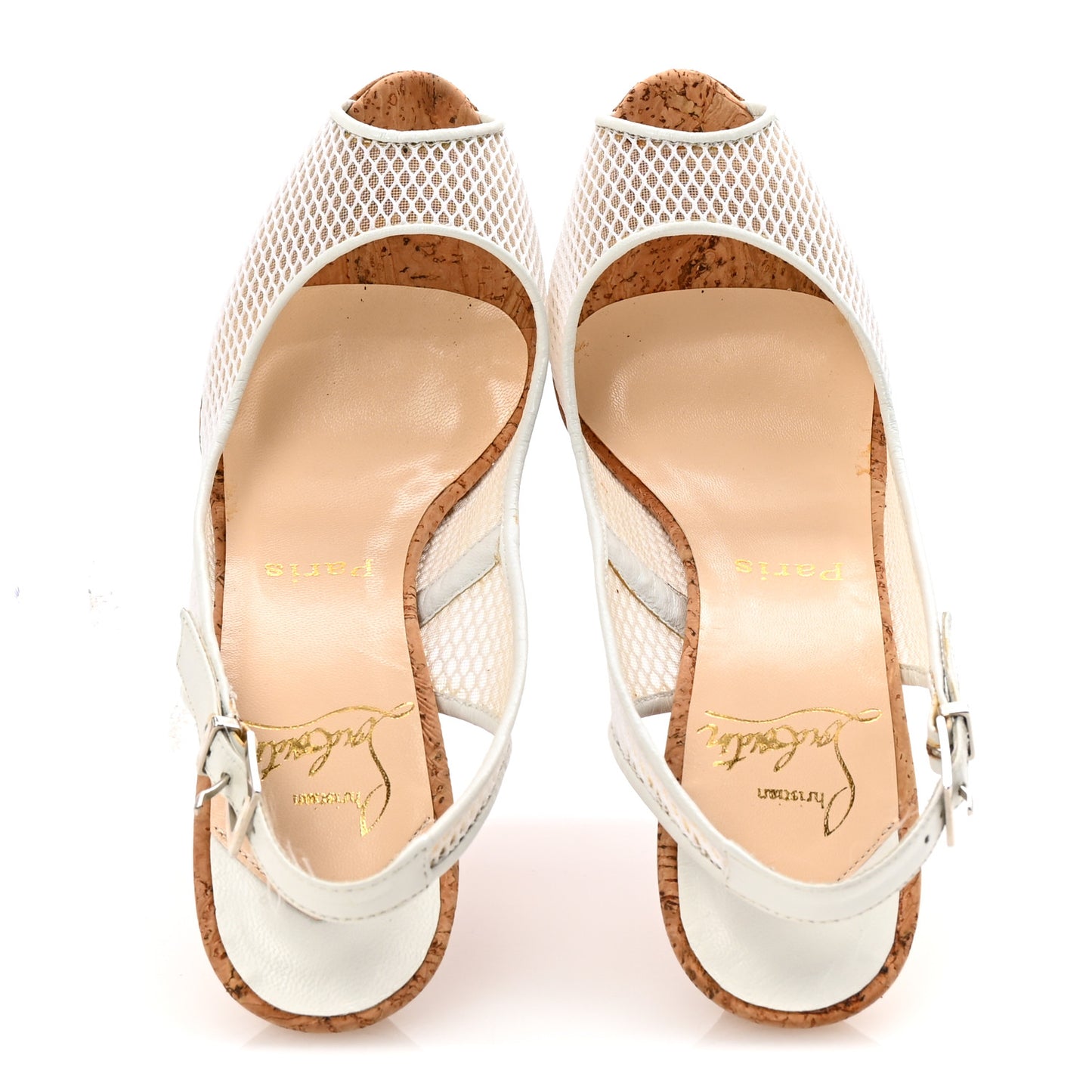 Cork Fishnet Madamoiselle Marchand 120 Pumps 37 White