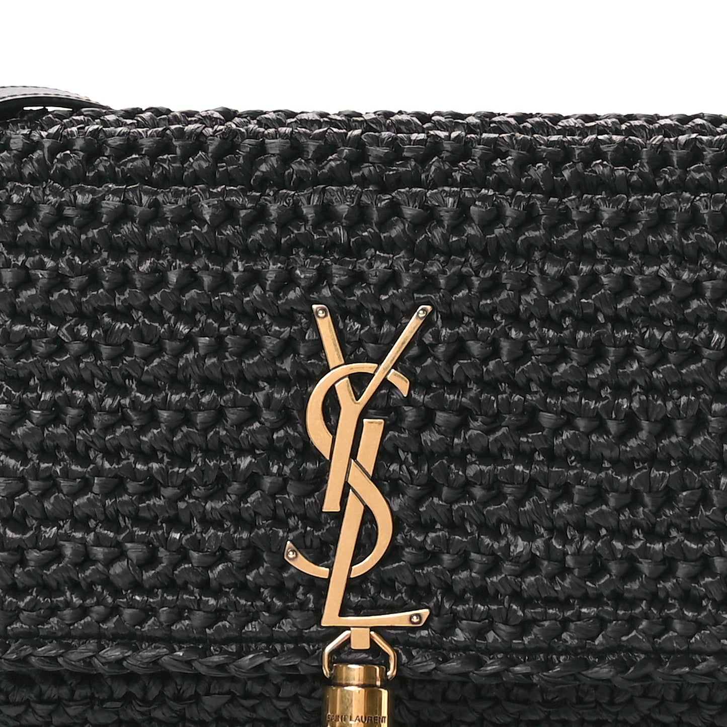 Raffia Monogram Tassel Kate 99 Black