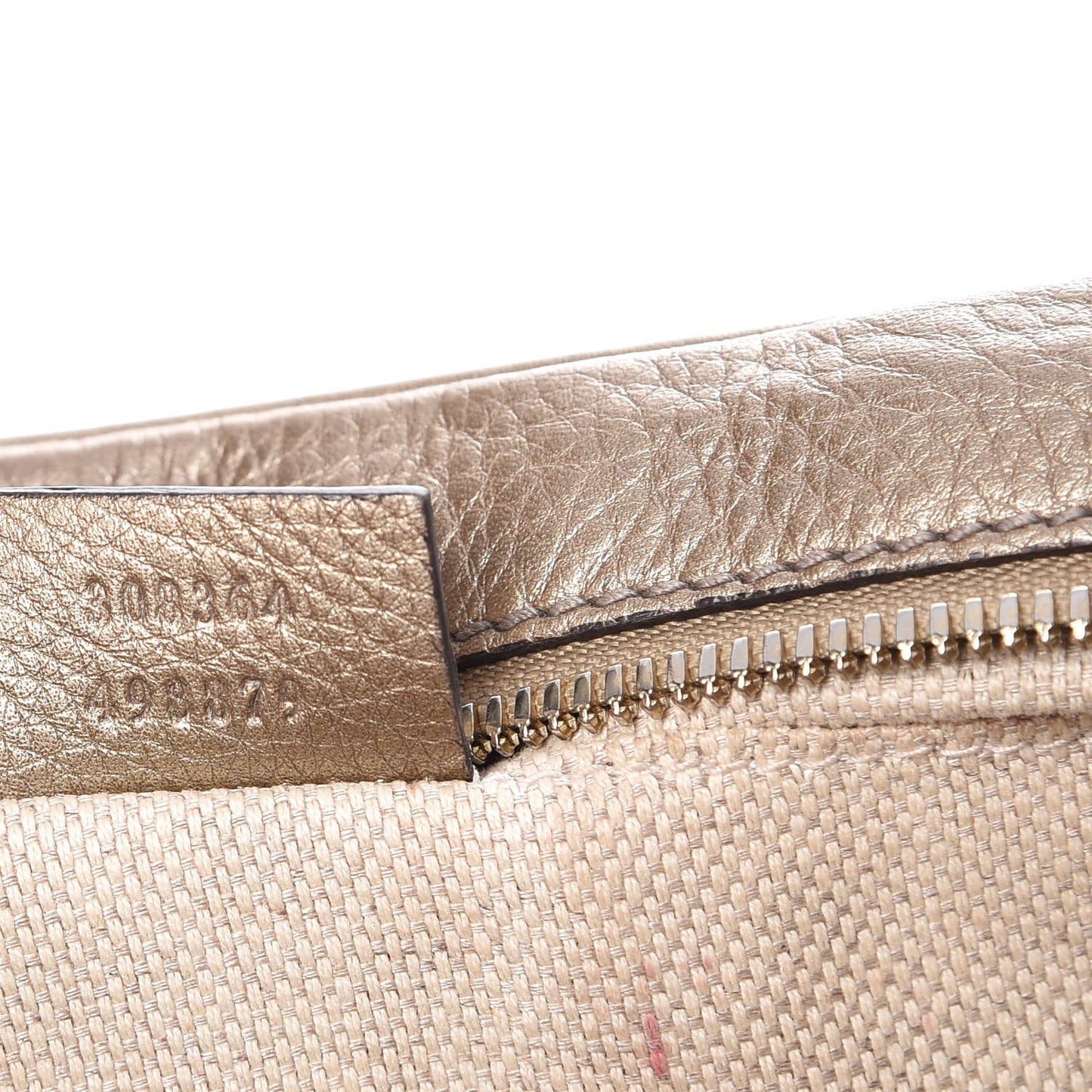 Metallic Pebbled Calfskin Small Soho Disco Bag Golden Beige