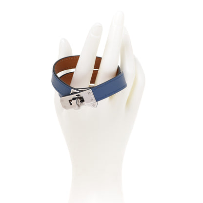 Hermes Chamonix Kelly Double Tour Bracelet T3 Bleu Saphir 2 of 7
