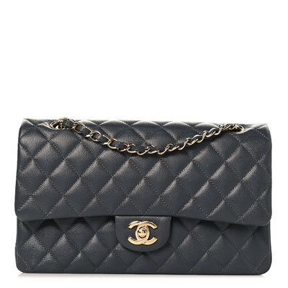 Chanel Caviar Quilted Medium Double Flap Dark Grey 1 of 10