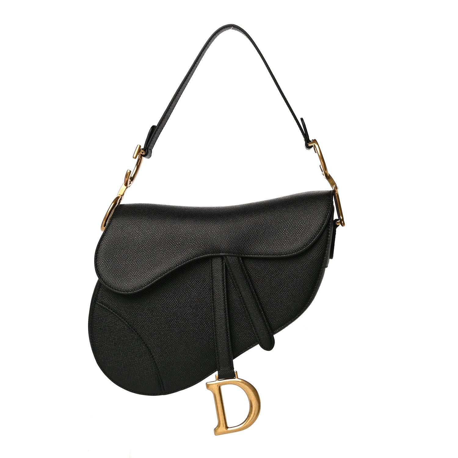 Christian Dior Grained Calfskin Saddle Bag Black 1 of 13
