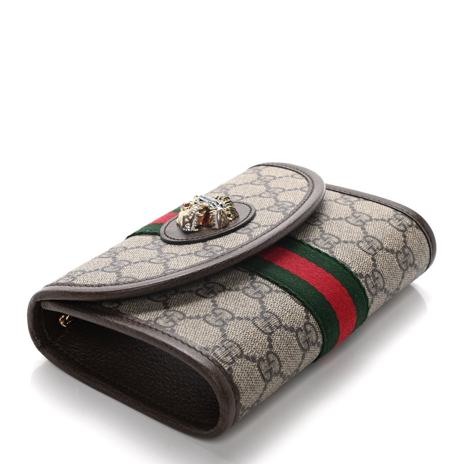 Gucci GG Supreme Monogram Web Mini Rajah Slim Flap Shoulder Bag Beige New Acero 3 of 9