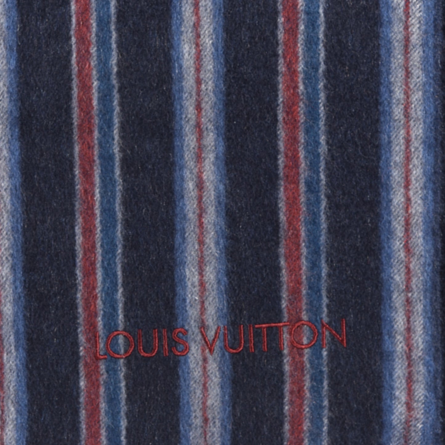 Cashmere Striped Scarf Navy