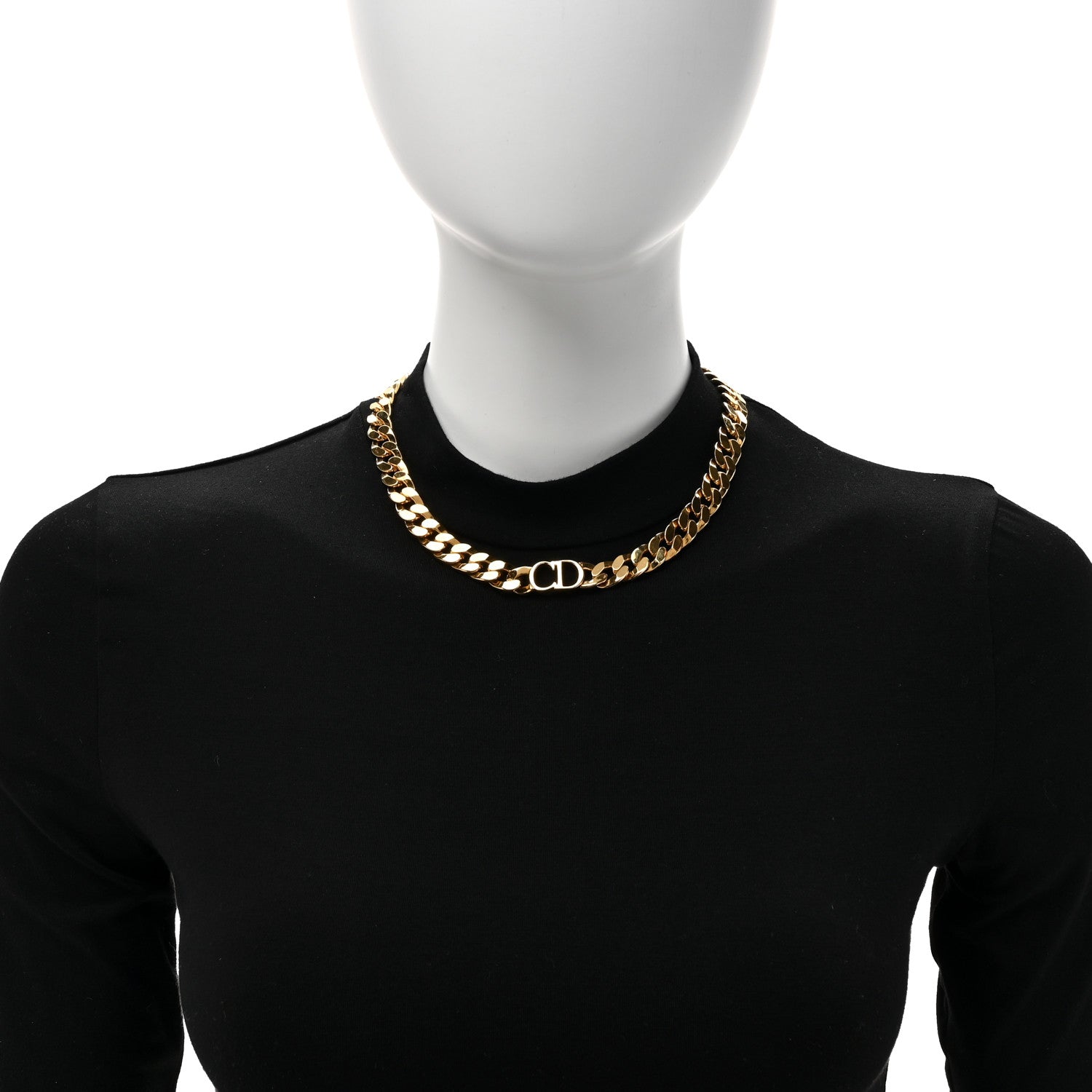 Christian Dior Metal Danseuse Etoile Chain Choker Necklace Gold 2 of 5