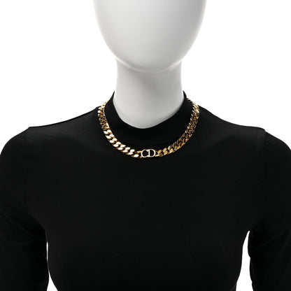 Christian Dior Metal Danseuse Etoile Chain Choker Necklace Gold 2 of 5