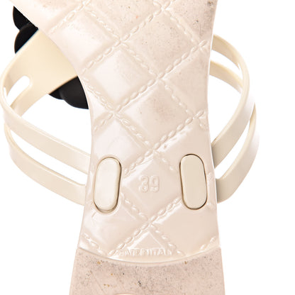 Chanel Jelly Camellia Thong Sandals 39 Ivory Black 7 of 15