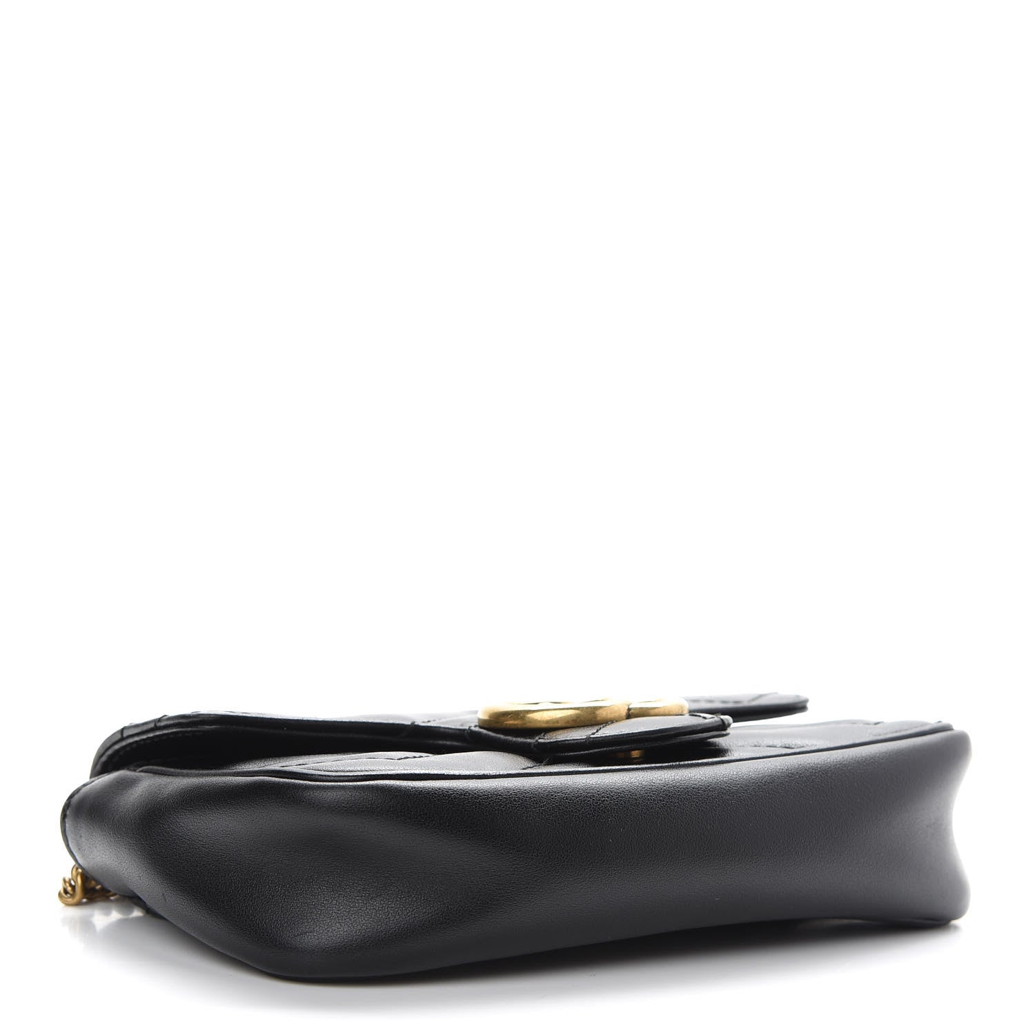 Gucci Calfskin Matelasse Super Mini GG Marmont Shoulder Bag Black 4 of 10