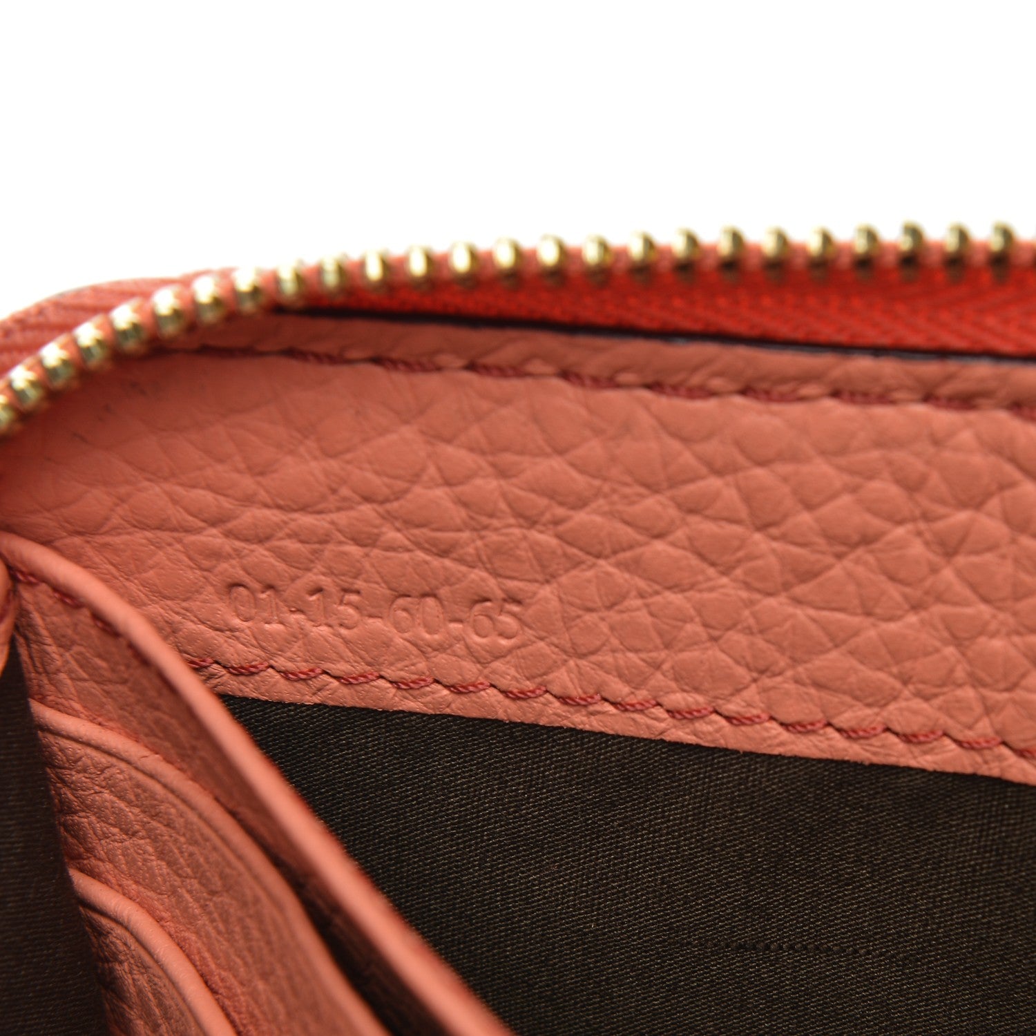 Chloe Grained Calfskin Marcie Long Zip Around Wallet Coral Pop 6 of 7