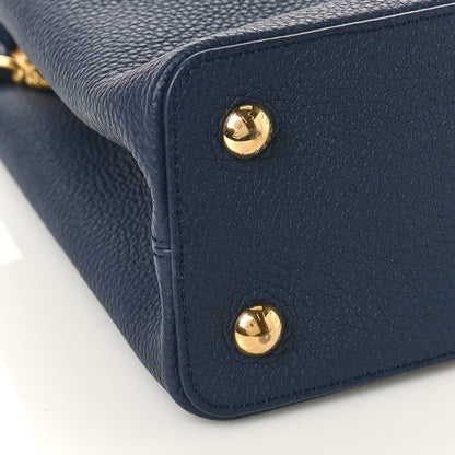 Louis Vuitton Taurillon Flower Power Embroidered Strap Capucines MM Marine Blue Cream 7 of 9