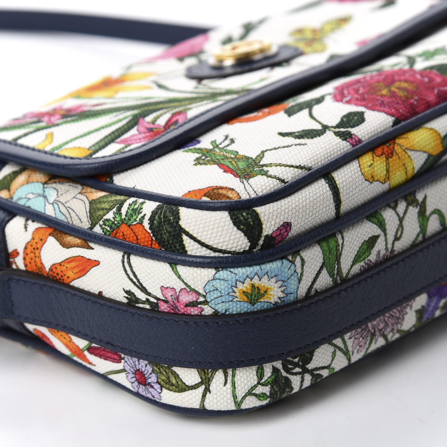 Gucci Canvas Flora Floral Shoulder Bag White Blue Agata Mulitcolor 6 of 10