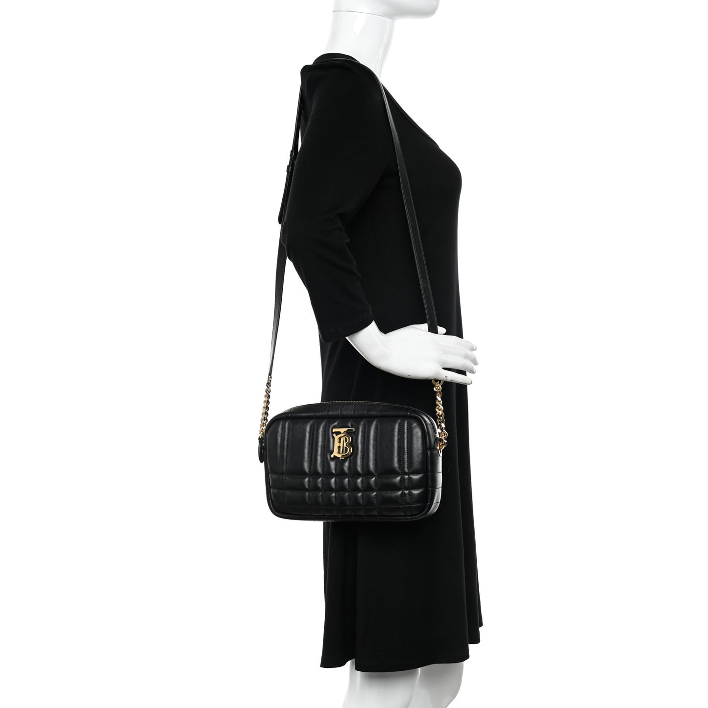 Calfskin Quilted Small Lola Camera Bag Black