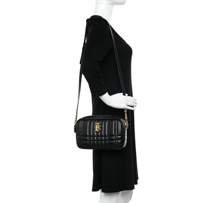 Burberry Calfskin Quilted Small Lola Camera Bag Black 2 of 10