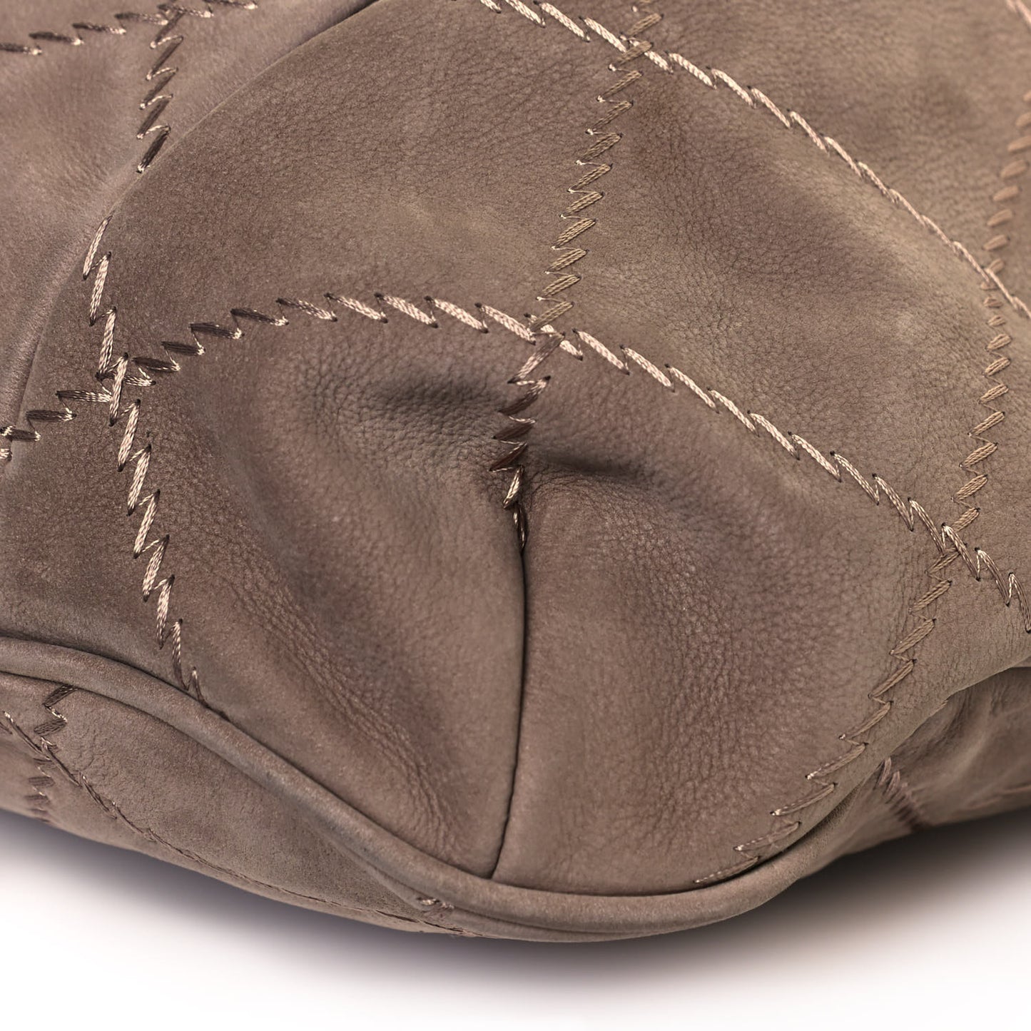 Suede Calfskin Ultimate Stitch Hobo Light Grey