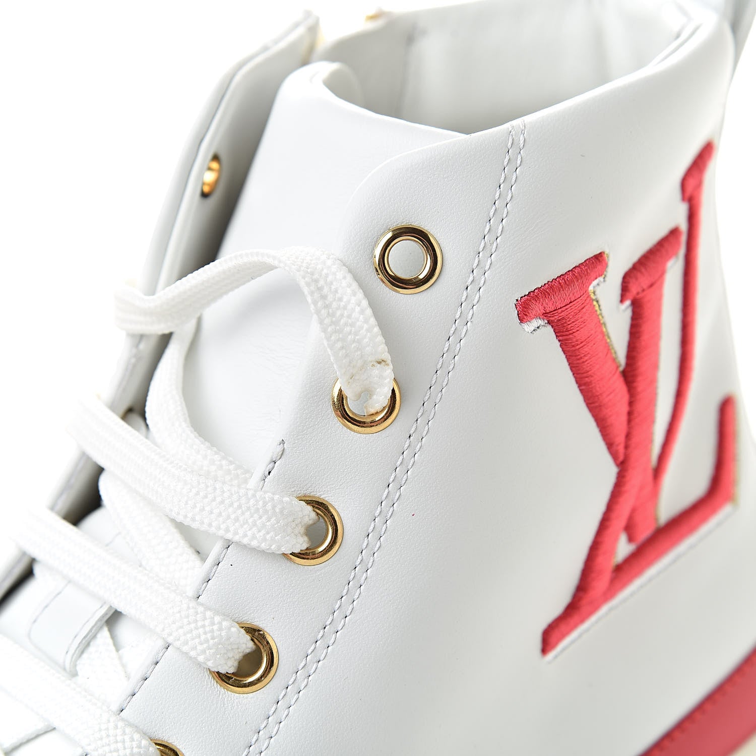 Louis Vuitton Calfskin LV Stellar Sneaker Boots 38 White Framboise 9 of 9
